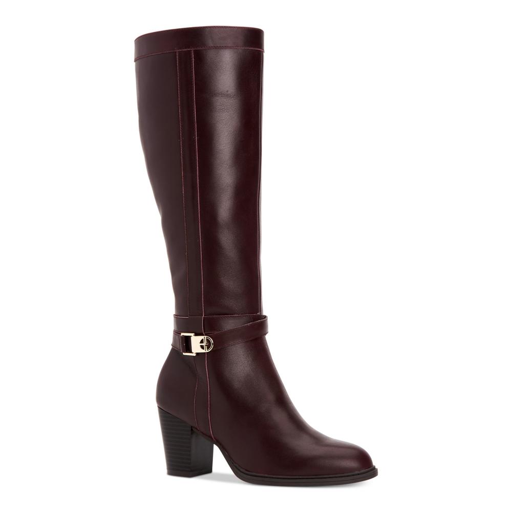 GIANI BERNINI Womens Burgundy Rozario Almond Leather Boots Shoes 8 W WC