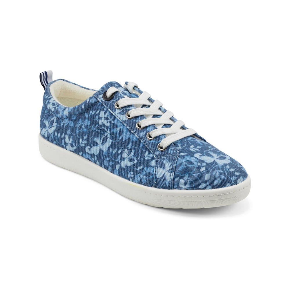 EASY SPIRIT Womens Navy Floral Arch Support Removable Insole Mabel Round Toe Lace-Up Sneakers Shoes 7 M