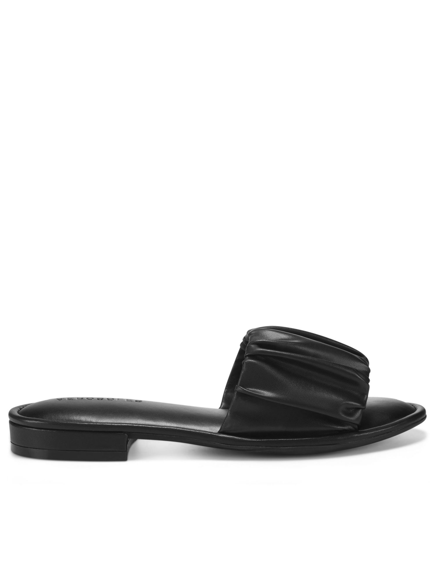 AEROSOLES Womens Black Cushioned Ruched Jamaica Round Toe Block Heel Slip On Slide Sandals Shoes 7 M