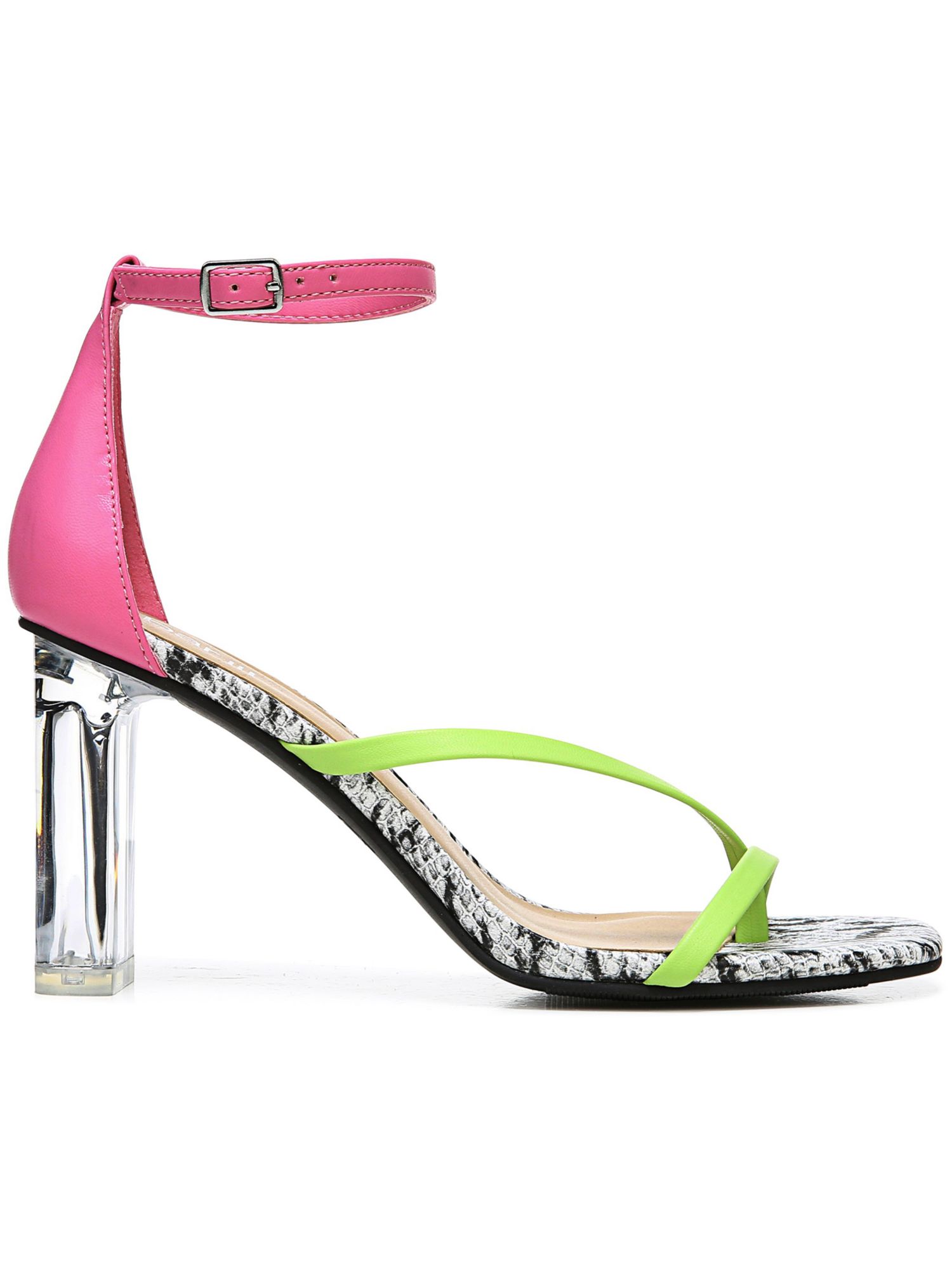 BAR III Womens Pink Transparent Heel Blakke Block Heel Thong Sandals Shoes 6 M