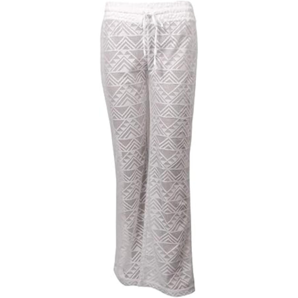 MIKEN Women's White Wide-Leg Pants Swimsuit Cover Up XS