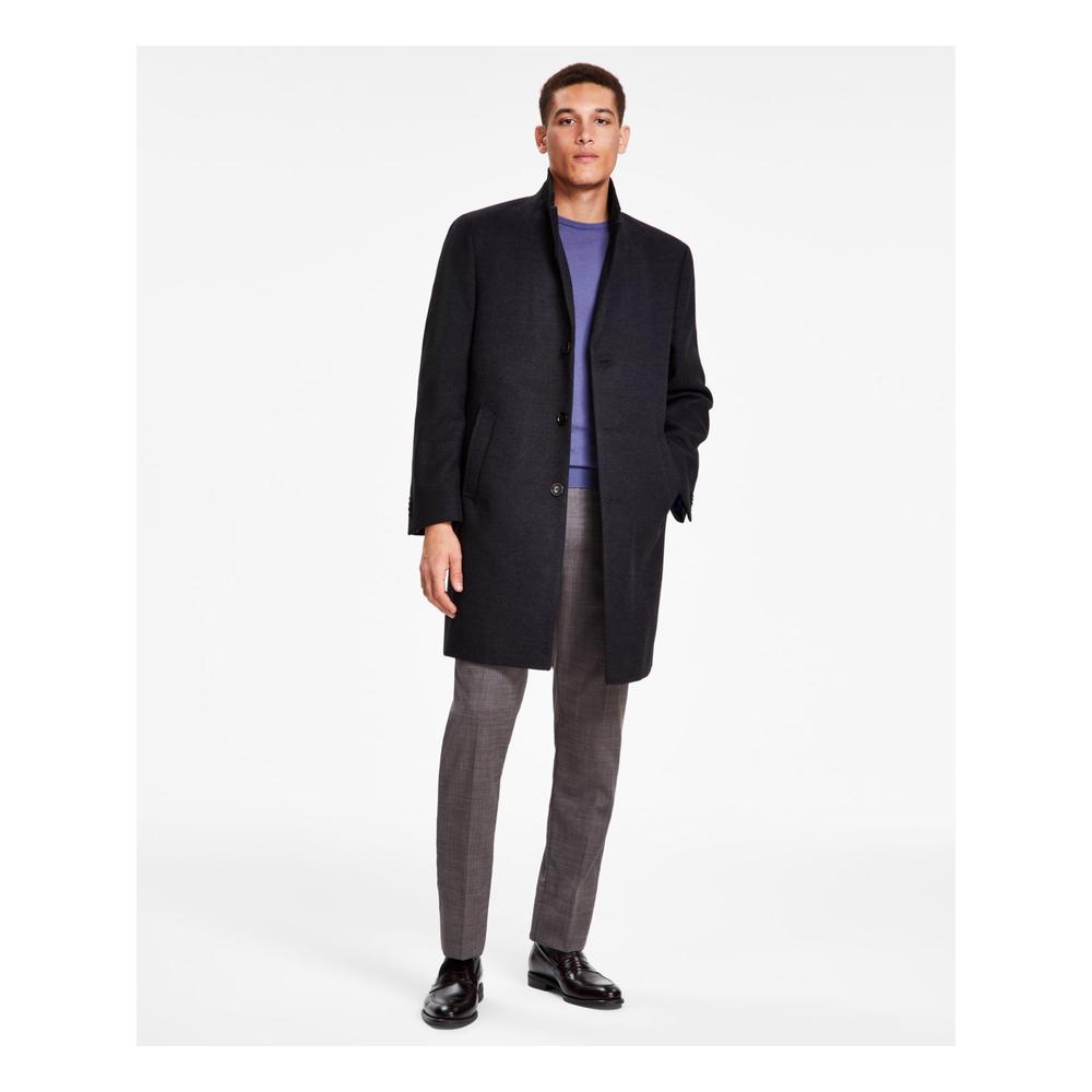 Kenneth Cole REACTION REACTION KENNETH COLE Mens Raburn Gray Single Breasted, Overcoat 44R