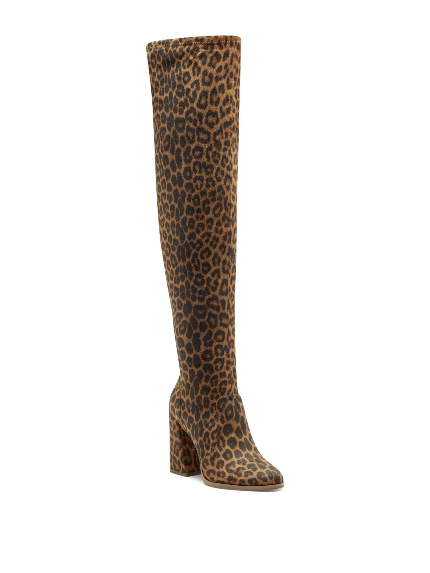 JESSICA SIMPSON Womens Beige Animal Print Padded Brixten Round Toe Block Heel Zip-Up Dress Boots Shoes 6.5 M