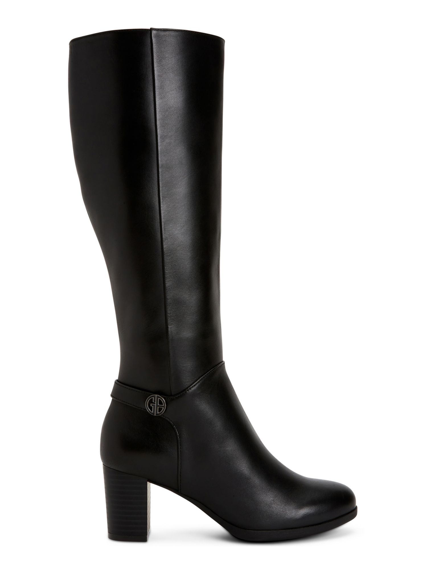 GIANI BERNINI Womens Black Slip Resistant Comfort Adonnys Round Toe Block Heel Zip-Up Leather Dress Boots 5 M
