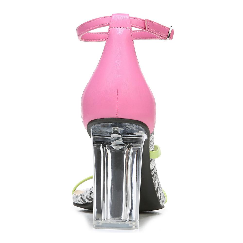 BAR III Womens Pink Transparent Heel Blakke Block Heel Thong Sandals Shoes 8.5 M