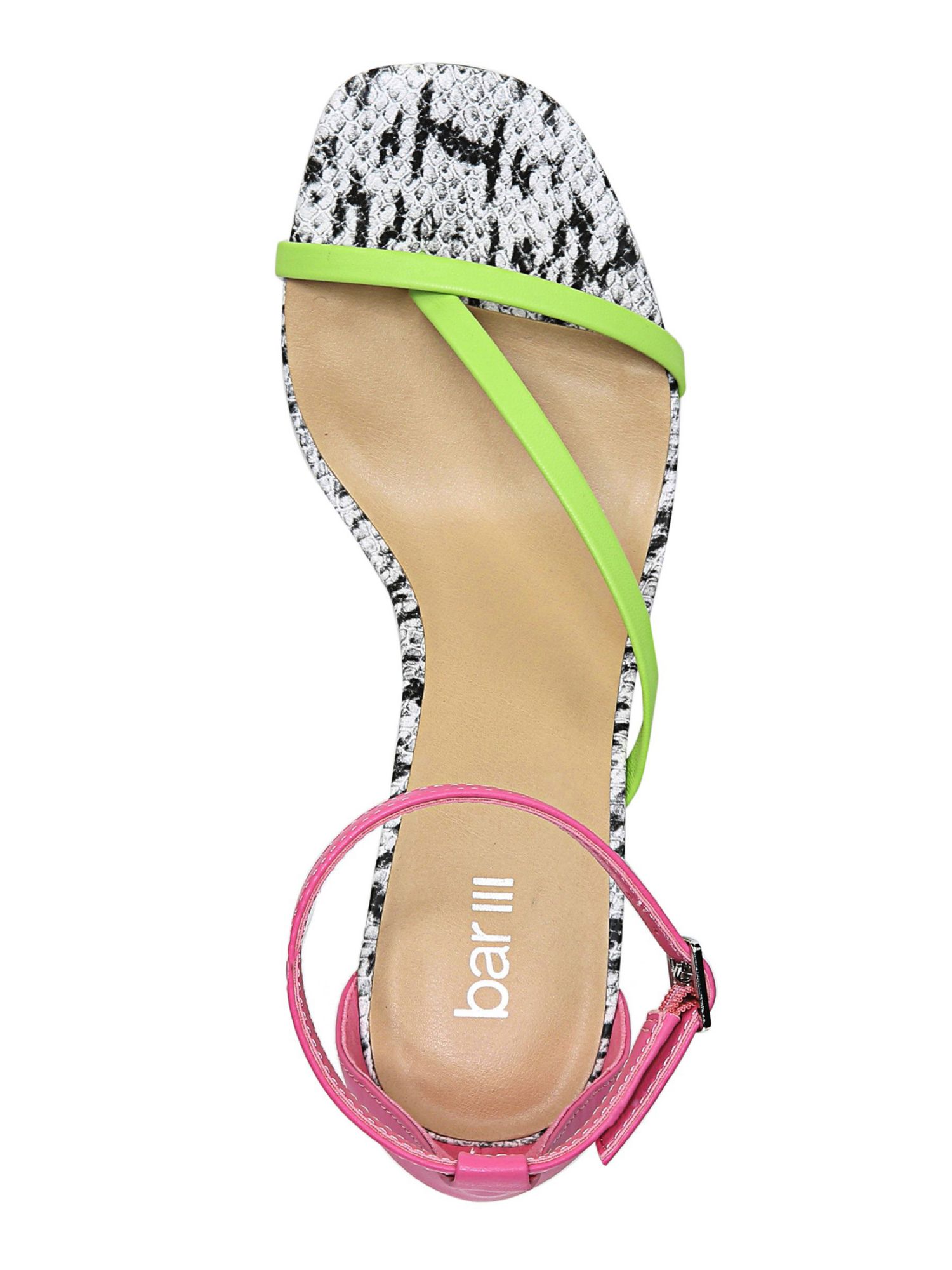 BAR III Womens Pink Transparent Heel Blakke Block Heel Thong Sandals Shoes 8.5 M