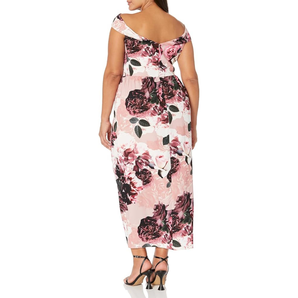 CITY CHIC Womens Pink Lined Hem Side Panels Short Sleeve Maxi Dress Plus XXL/24