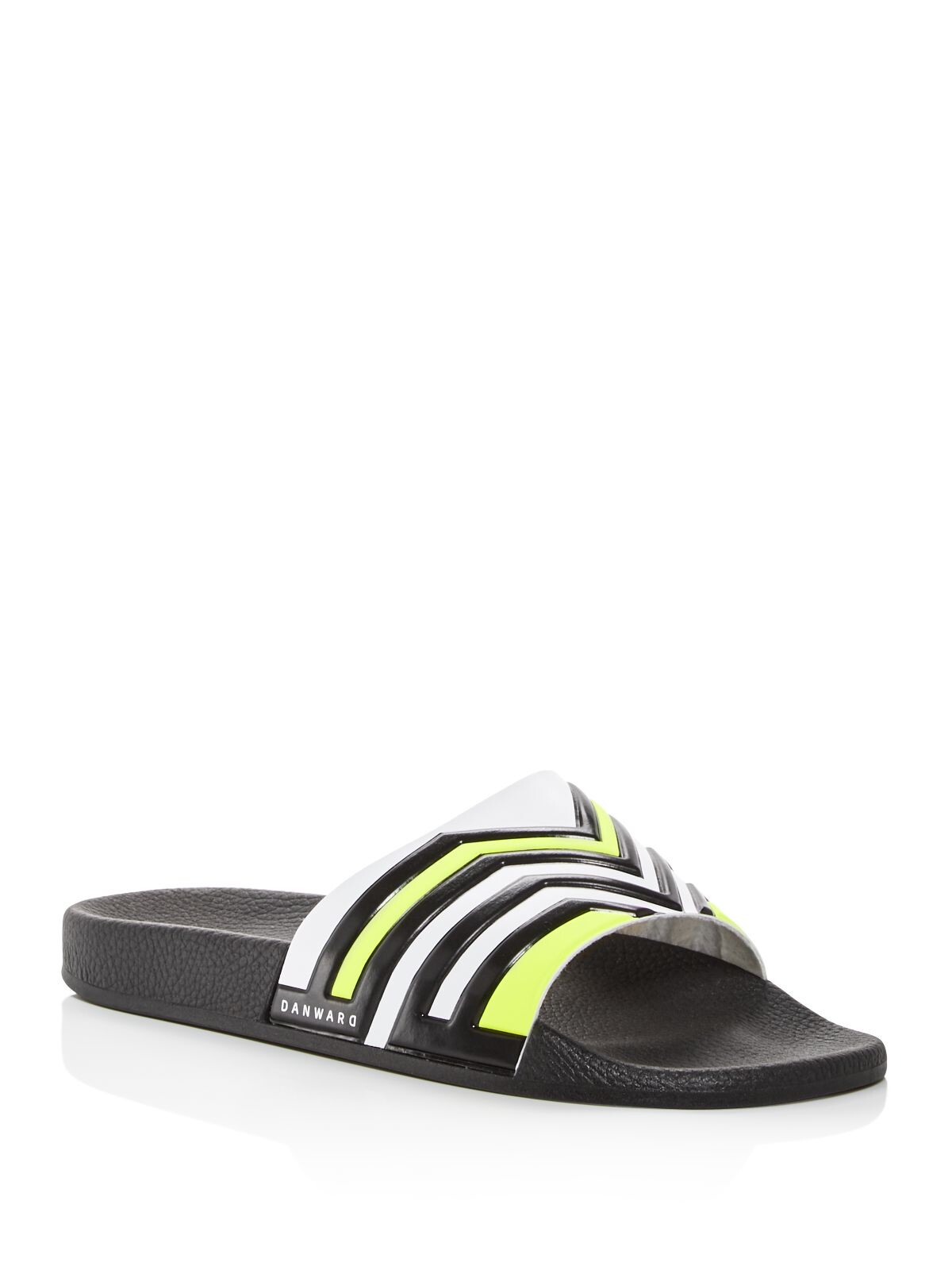 DAN WARD Mens Black Logo Round Toe Platform Slip On Slide Sandals Shoes 43 Go back to basics this summer, with these easy and breezy  main image 2