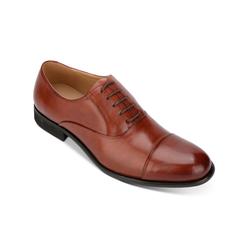 Kenneth Cole REACTION REACTION KENNETH COLE Mens Cognac Brown Flexible Sole Padded Kylar Cap Toe Lace-Up Dress Oxford Shoes 7.5 W