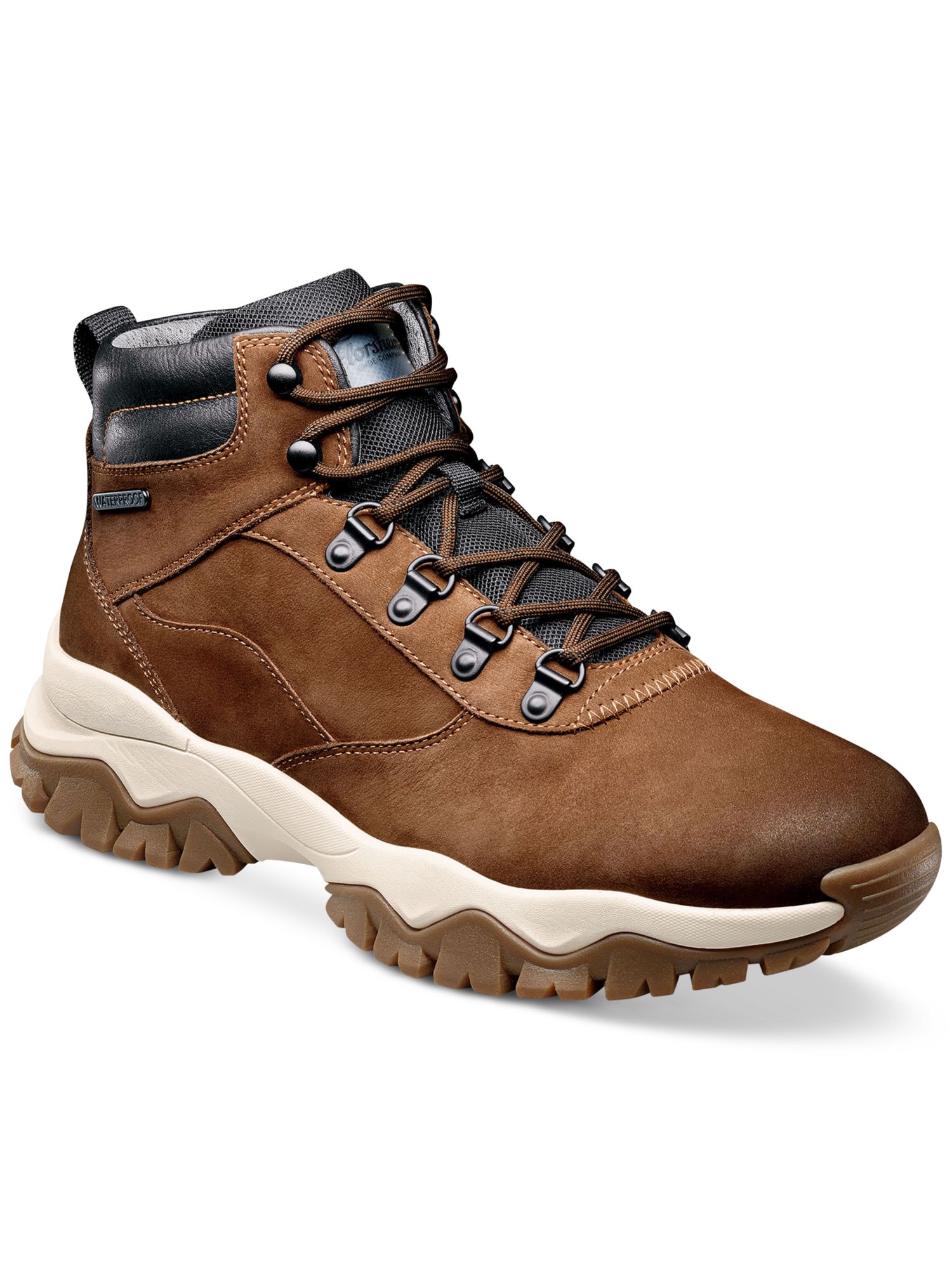 FLORSHEIM Mens Brown Xplor Alpine Round Toe Block Heel Leather Boots Shoes 7.5 M