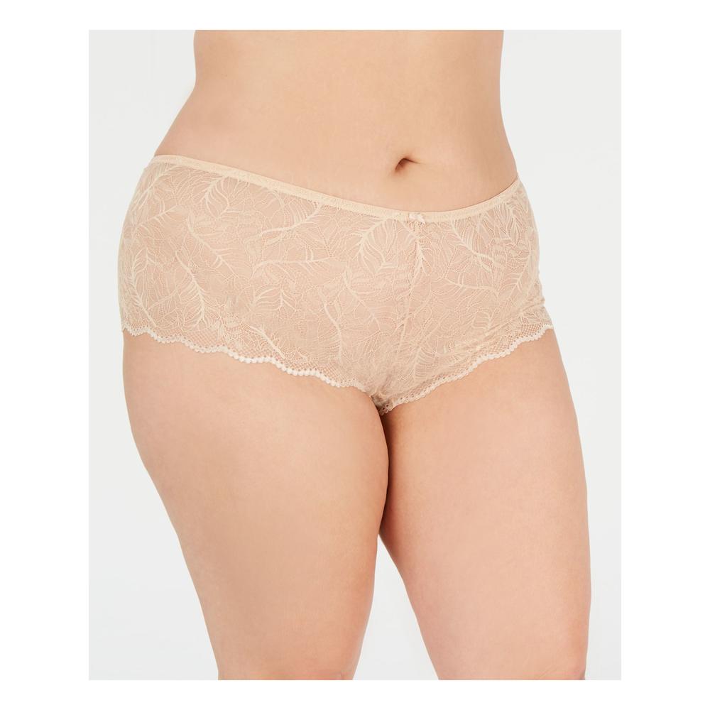 International Concepts INC Intimates Beige Lace Solid Everyday Boy Short Plus Size: 2X