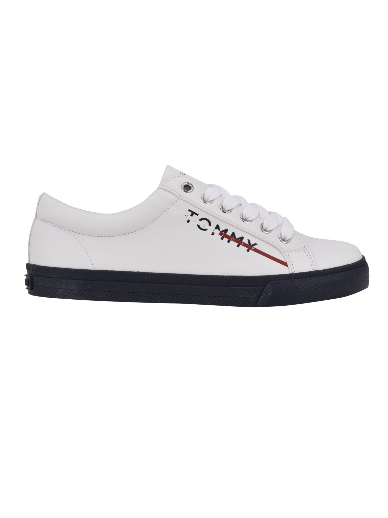 TOMMY HILFIGER Womens White Logo Comfort Luhn Round Toe Lace-Up Sneakers Shoes 9.5 M