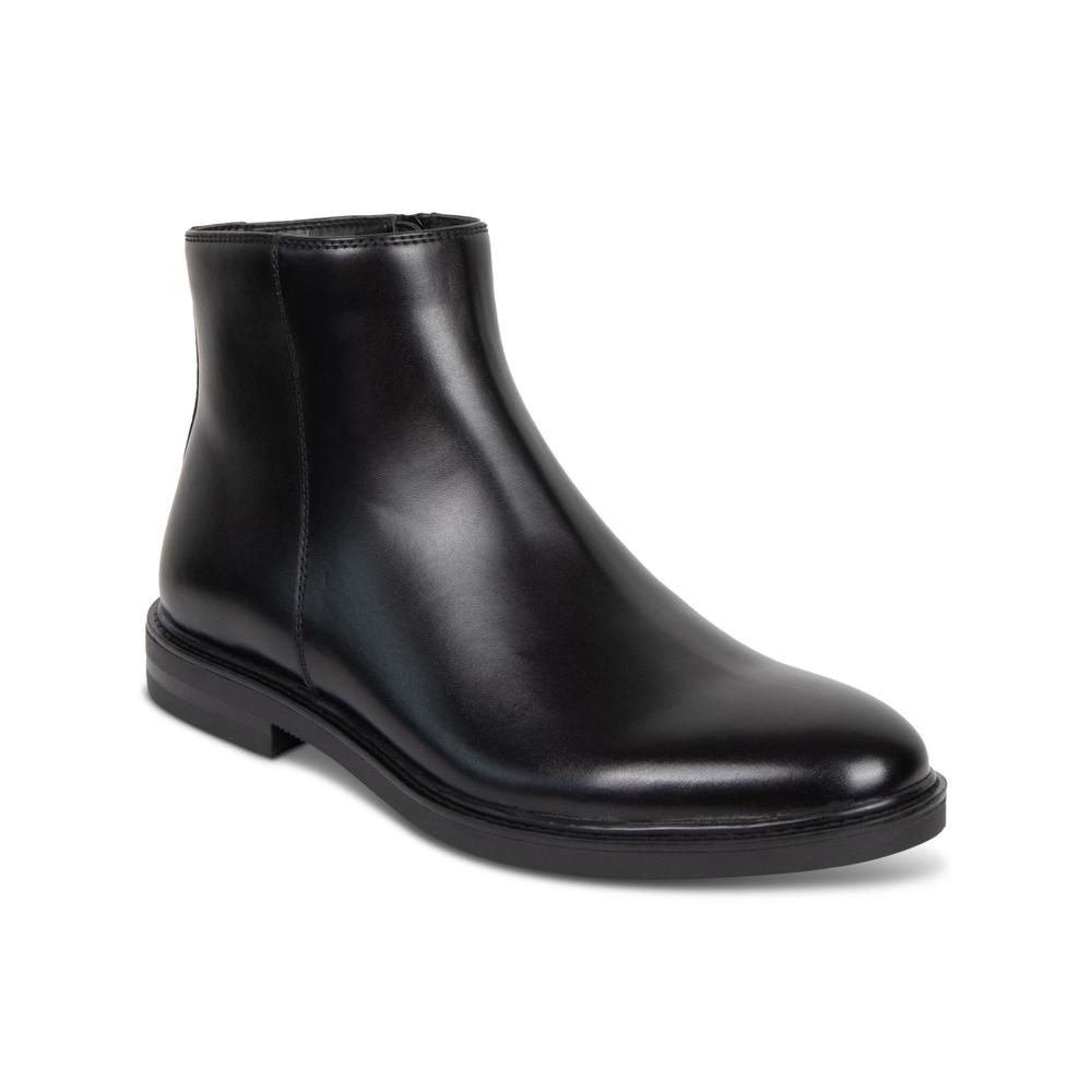 Kenneth Cole REACTION REACTION KENNETH COLE Mens Black Padded Ely Round Toe Block Heel Zip-Up Boots Shoes 9 M