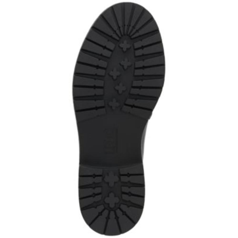 International Concepts INC Womens Black Embellished Hardware Detail Lug Sole Padded Brinnia Round Toe Block Heel Slip On Dress Loafers Shoes 7.5 M