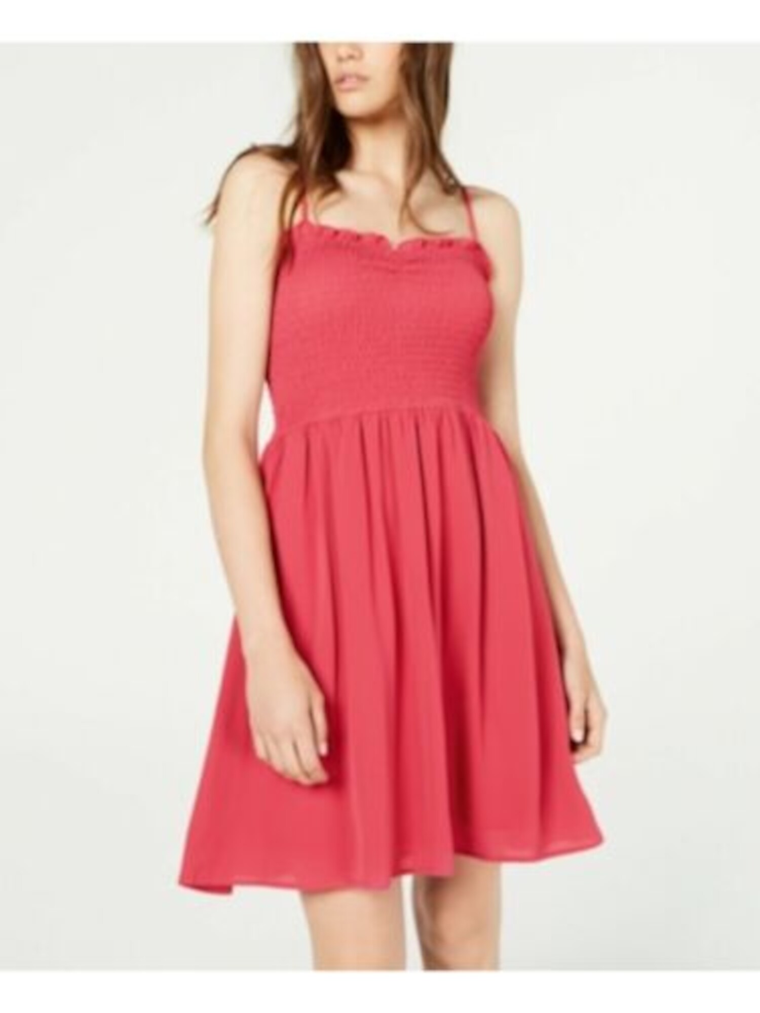 Bebop BEBOP Womens Fit + Flare Mini Dress Red Spaghetti Strap Square Neck Party Juniors XXS Bebop BEBOP Womens Fit + Flare Mini Dress Red Spaghetti Strap Square Neck Party Juniors XXS