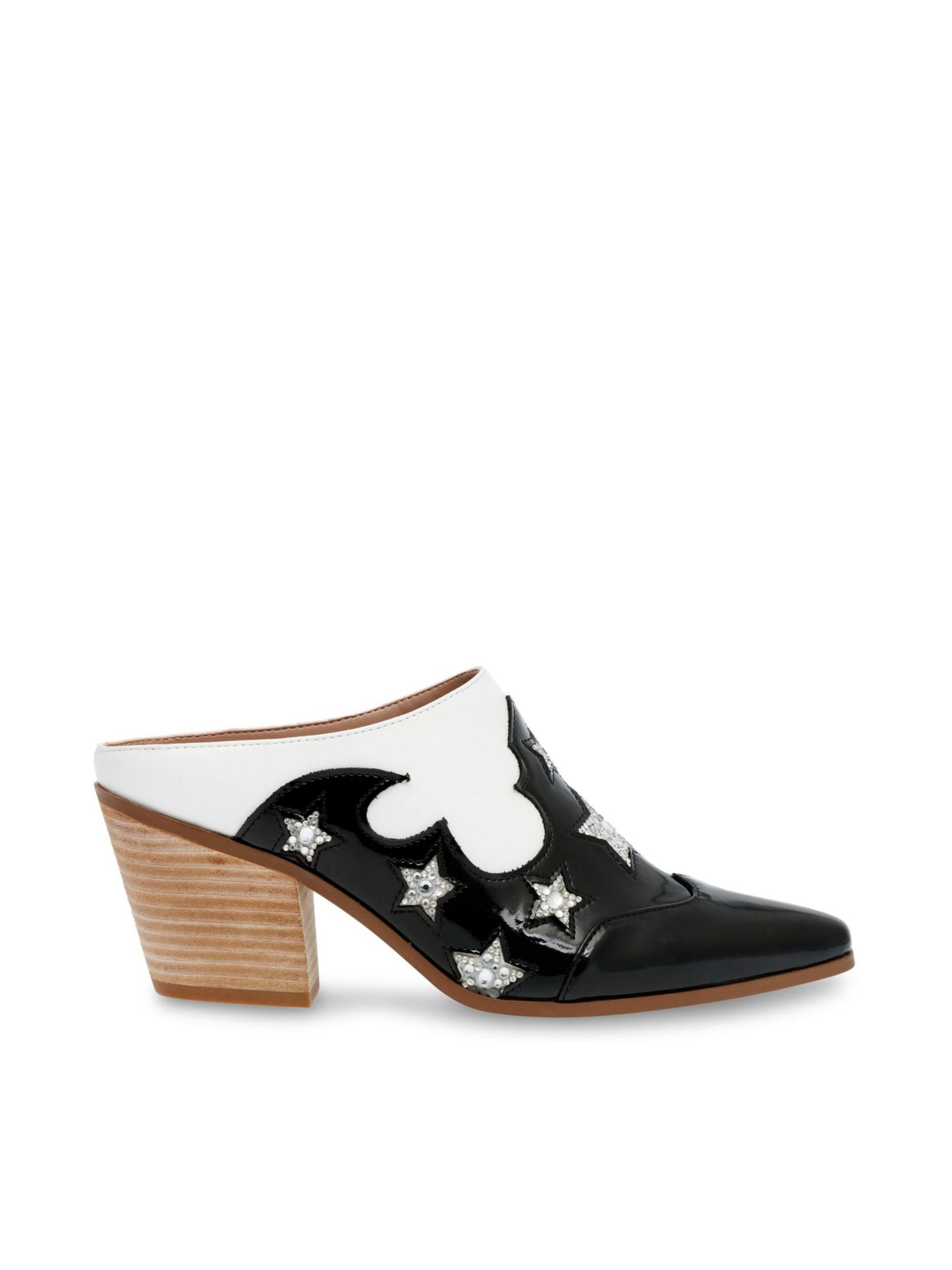 BETSEY JOHNSON Womens Black Western Dennis Almond Heeled Mules Shoes 9.5 M