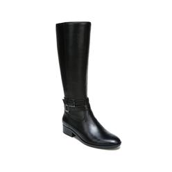 NATURALIZER Womens Black With Wide Calf Reid Almond Leather Riding Boot 6 M WC