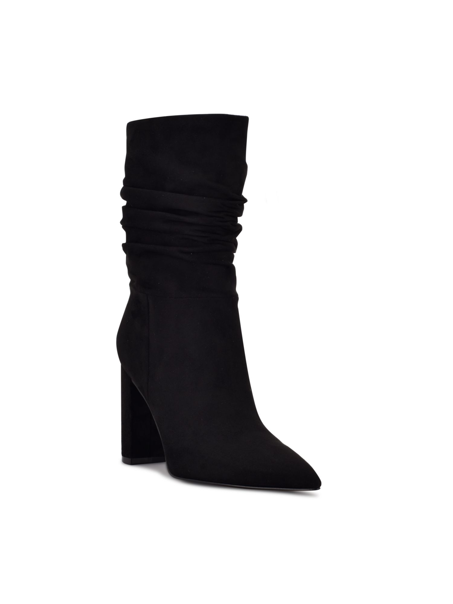 NINE WEST Womens Black Padded Denner Pointy Toe Block Heel Dress Slouch Boot 11 M