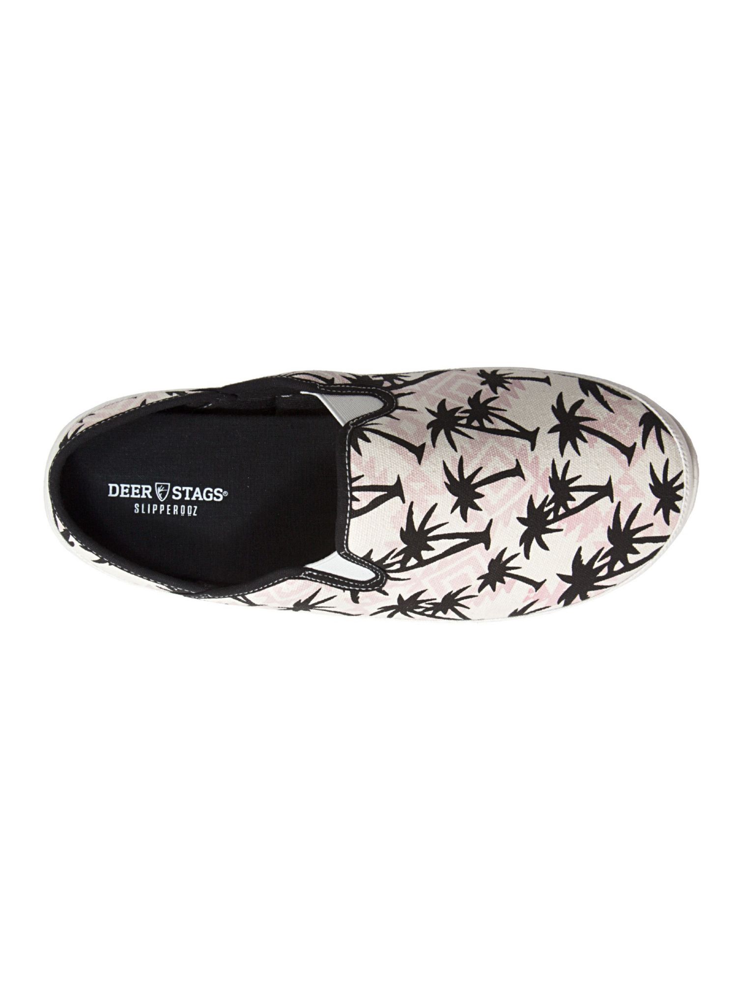 DEER STAGS Mens White Palm Tree Spike Round Toe Slip On Slippers 12 M Deer Stags Slipperooz Men main image 2