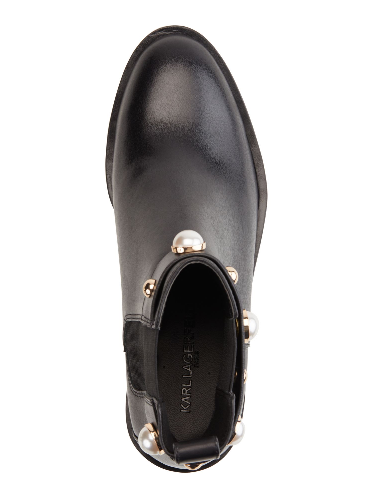 KARL LAGERFELD PARIS Womens Black Cushioned Embellished Pola Almond Toe Block Heel Slip On Booties 7.5