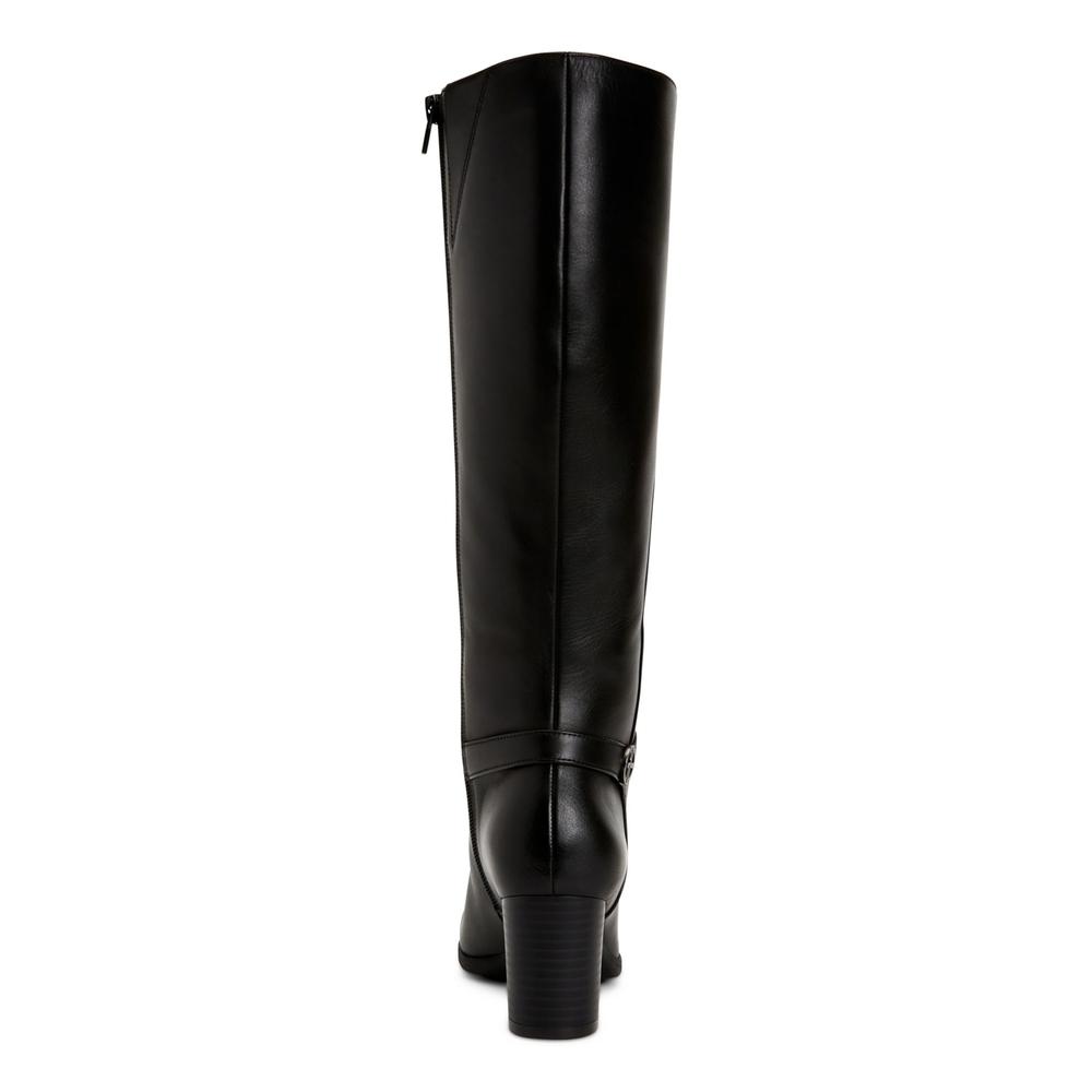 GIANI BERNINI Womens Black Slip Resistant Comfort Adonnys Round Toe Block Heel Zip-Up Leather Dress Boots 11 M