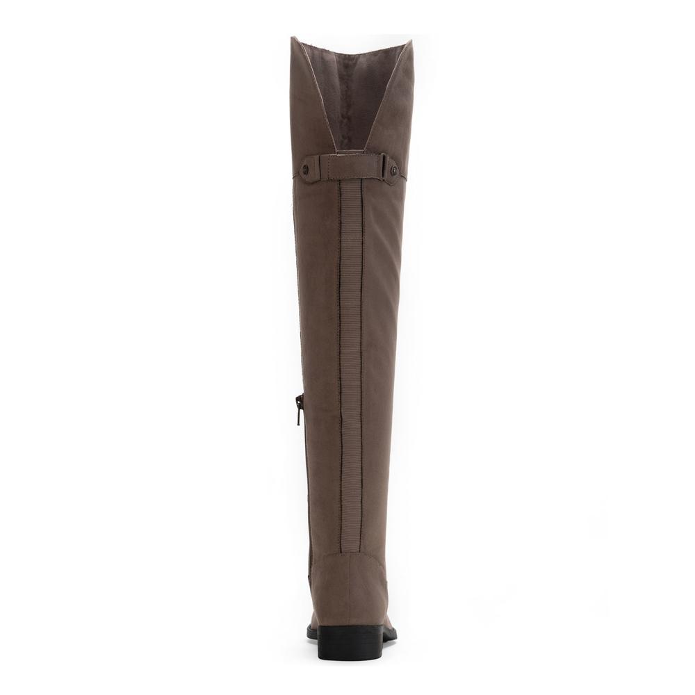 Sun + Stone SUN STONE Womens Brown Comfort Zipper Flex Gore Slip Resistant Allicce Round Toe Block Heel Leather Boots Shoes 7 M