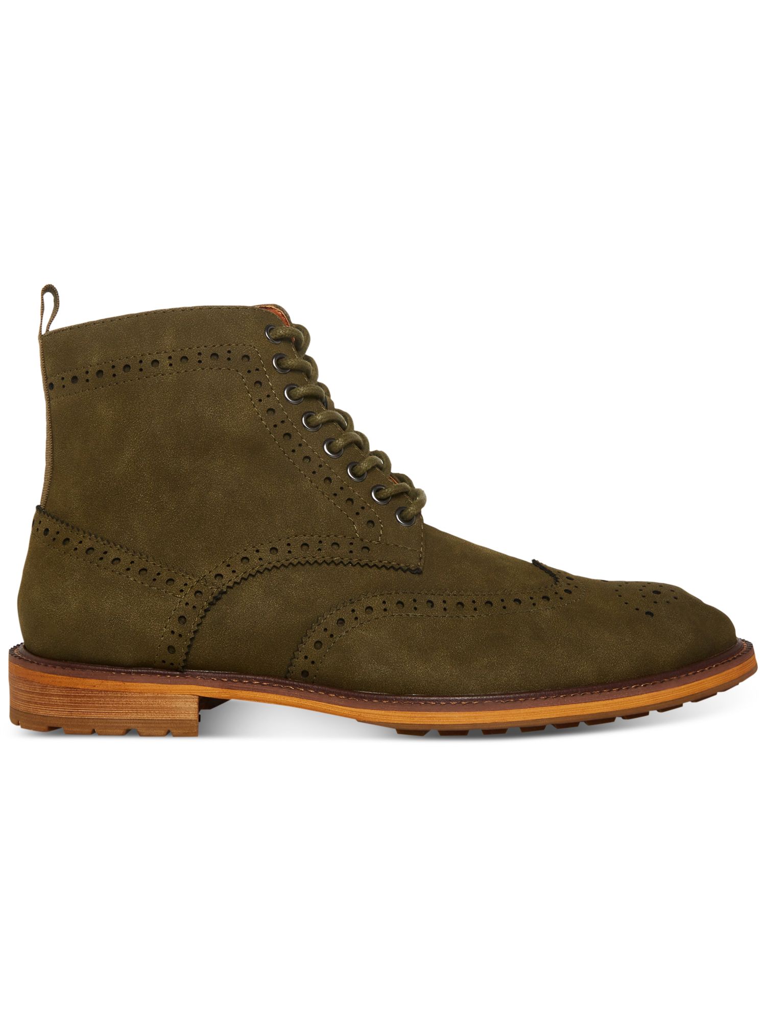 MADDEN Mens Olive Green Brogue Front Heel Remppr Wingtip Boots Shoes 7.5 Madden Men Men main image 3