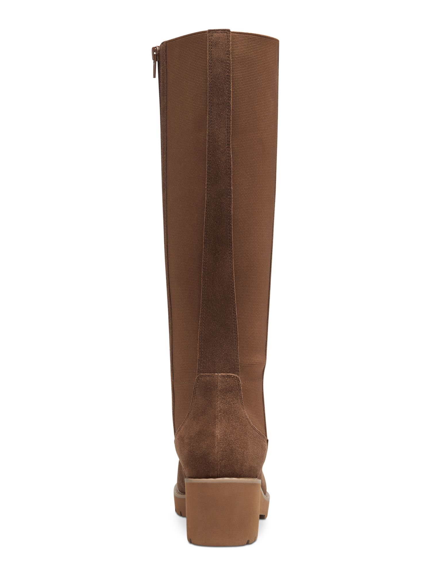 GIANI BERNINI Womens Brown Lug Sole Stretch Valensia Round Toe Block Heel Zip-Up Leather Riding Boot 10 M