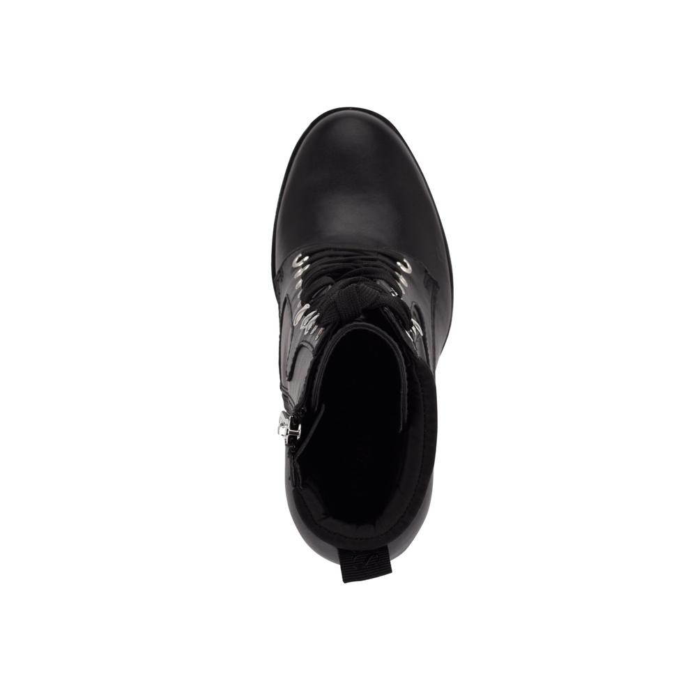 GUESS Womens Black 1" Platform Comfort Talore Round Toe Block Heel Lace-Up Heeled Boots 5.5 M