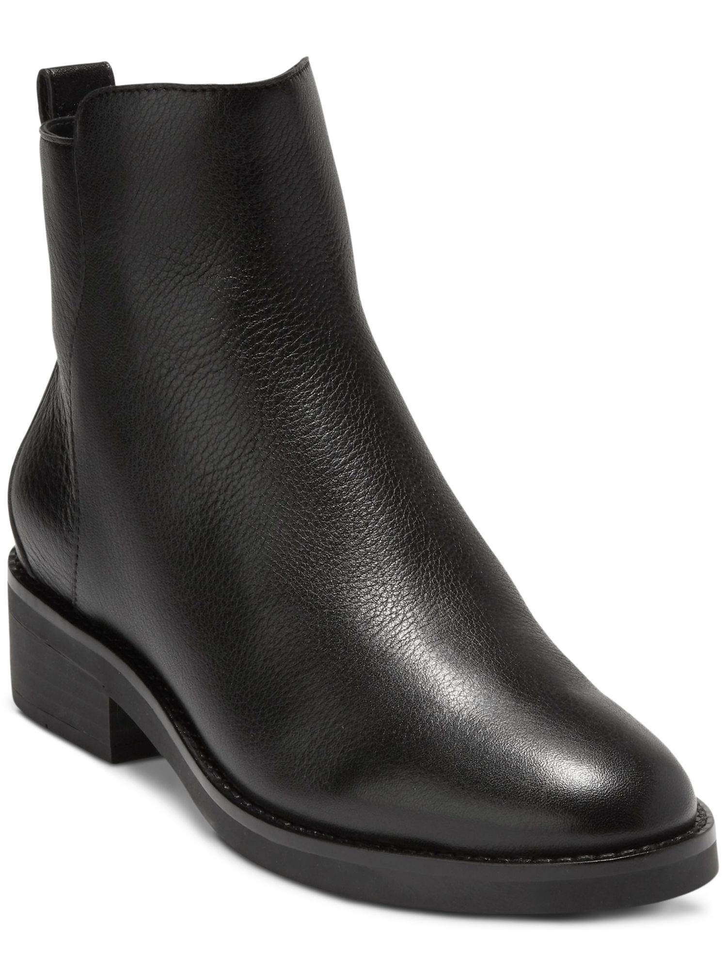 COLE HAAN Womens Black Padded River Almond Toe Block Heel Zip-Up Leather Booties 9.5 B