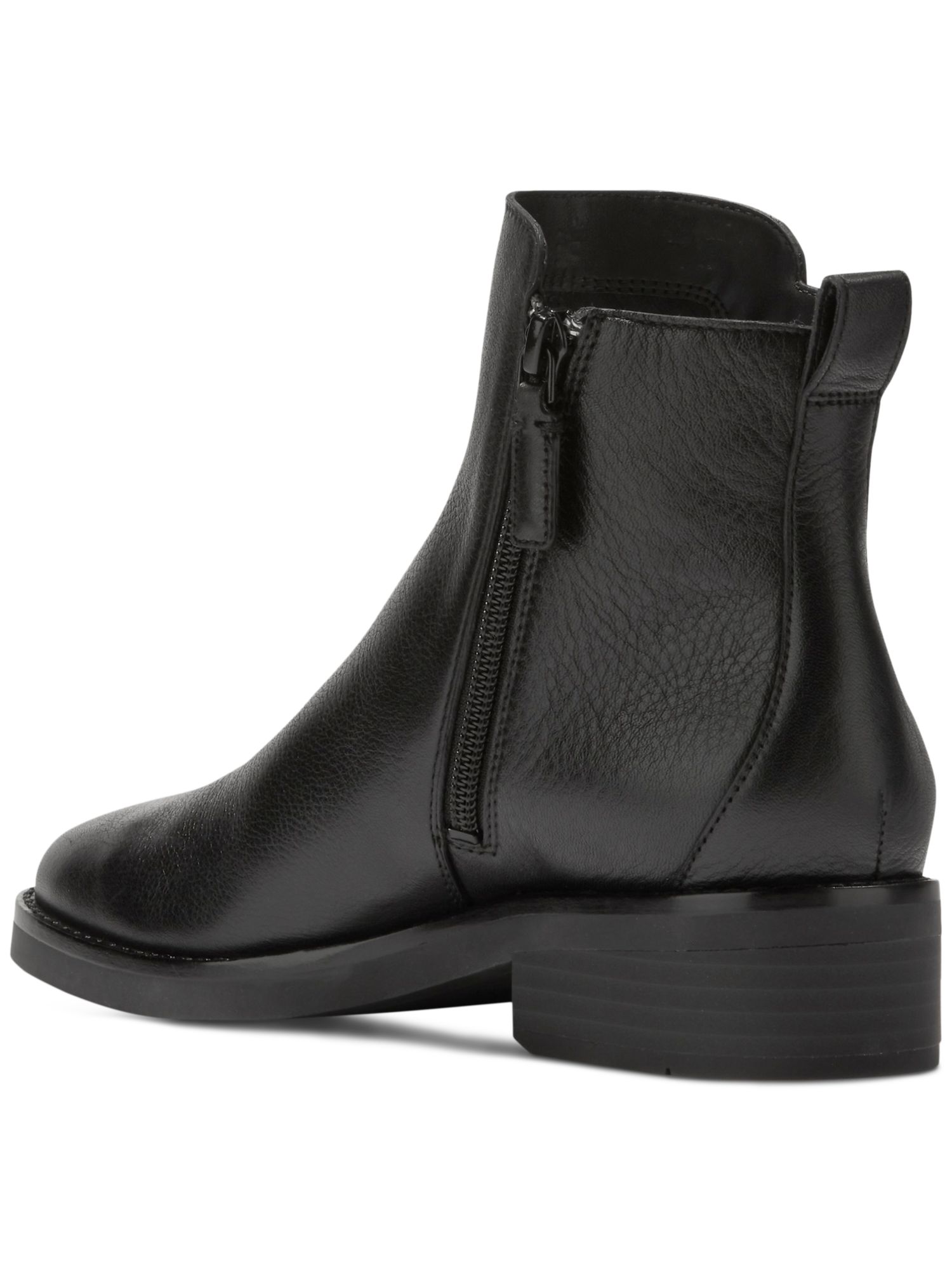 COLE HAAN Womens Black Padded River Almond Toe Block Heel Zip-Up Leather Booties 9.5 B
