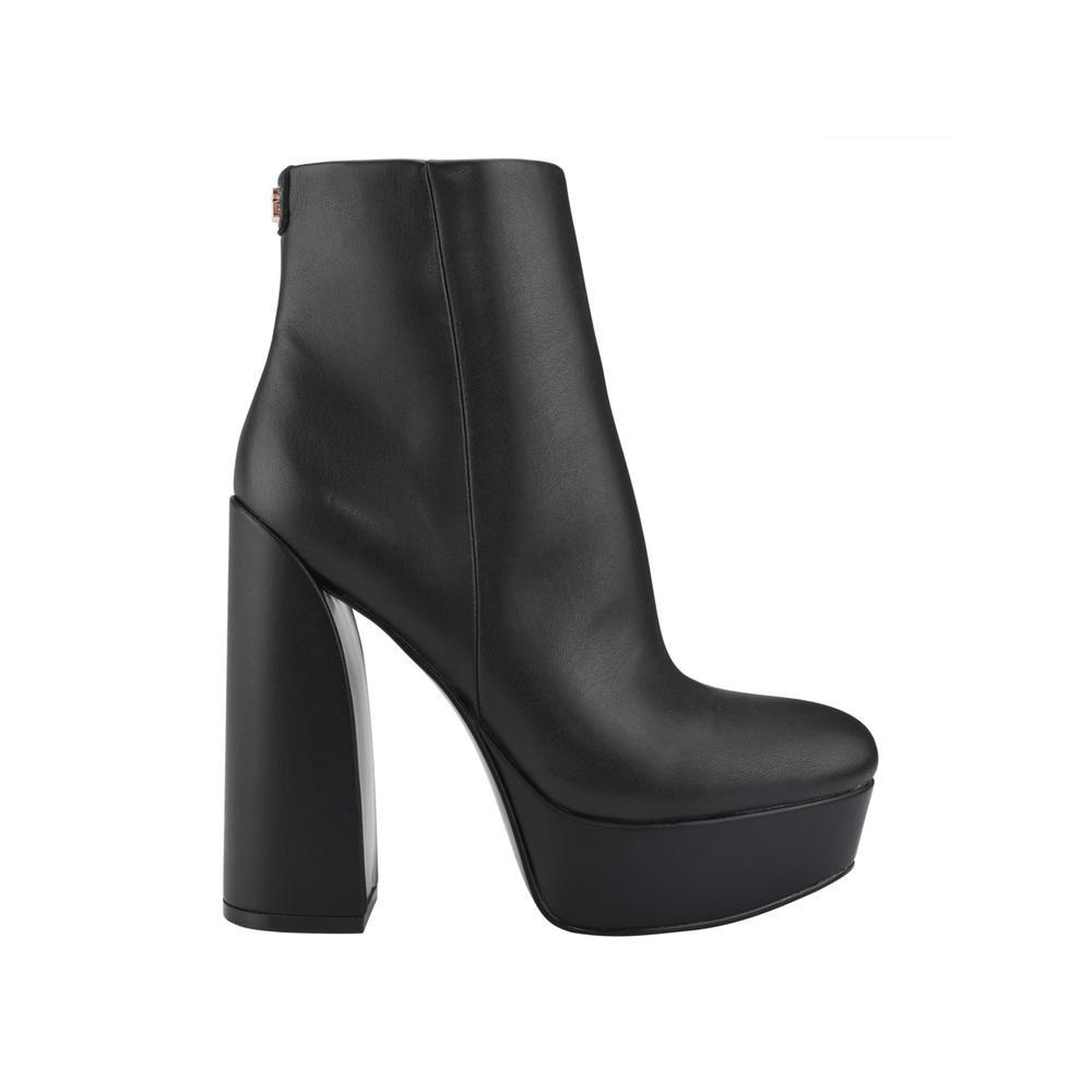GUESS Womens Black Comfort Crafty Round Toe Block Heel Zip-Up Booties 9.5 M