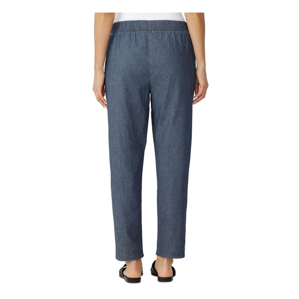 EILEEN FISHER Womens Blue Pleated Pocketed Elastic Waist Pull-on High Waist Pants Petites PS \ PP