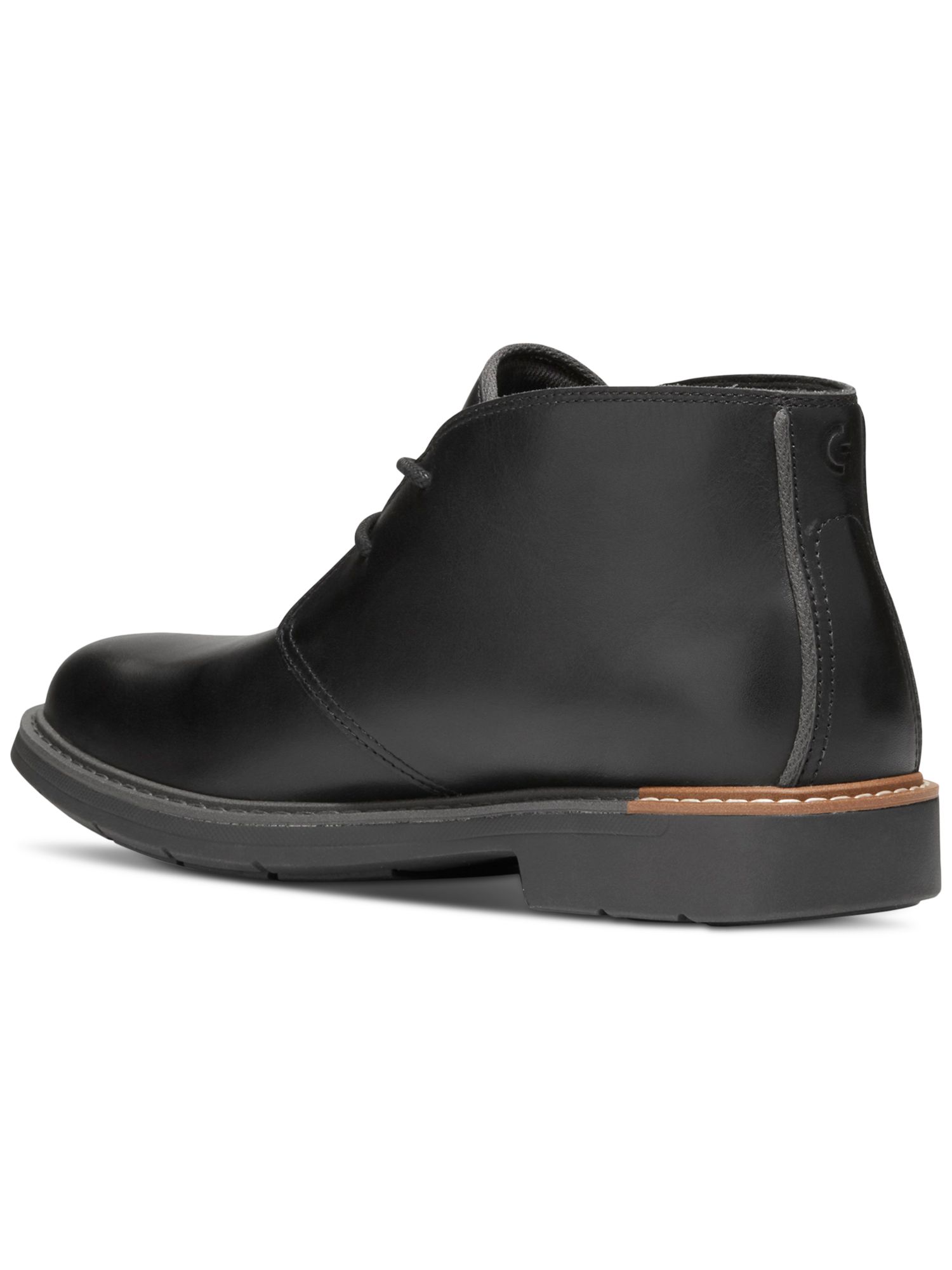 COLE HAAN Mens Black Cushioned Lightweight Go-to Round Toe Block Heel Lace-Up Leather Chukka Boots 10 M