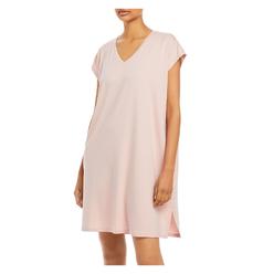 EILEEN FISHER Womens Pink Stretch Cap Sleeve V Neck Above The Knee Shift Dress M