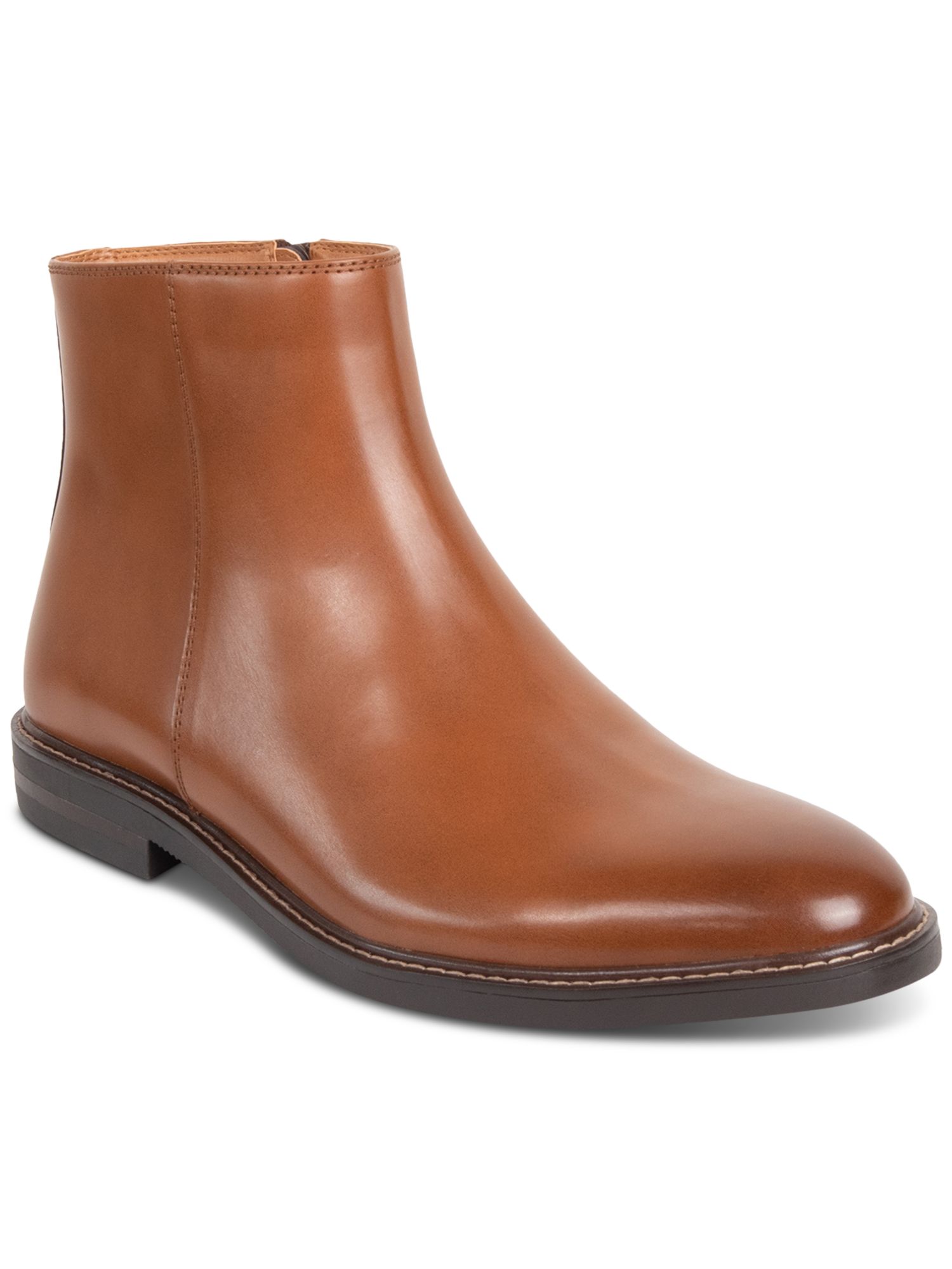 Kenneth Cole REACTION REACTION KENNETH COLE Mens Brown Comfort Ely Round Toe Block Heel Zip-Up Boots Shoes 9 M