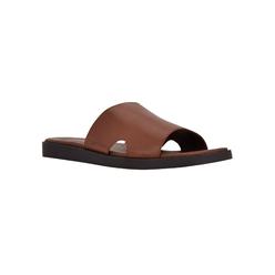 CALVIN KLEIN Mens Brown Cut Out Padded Ethan Open Toe Slip On Slide Sandals Shoes 13 M