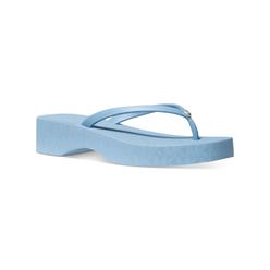 Michael Kors MICHAEL MICHAEL KORS Womens Light Blue Padded Lilo Open Toe Wedge Slip On Flip Flop Sandal 10 M