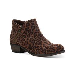 Sun + Stone SUN STONE Womens Brown Leopard Print Slip Resistant Cushioned Abby Round Toe Block Heel Booties 8.5 W