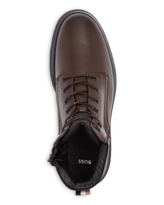 Boss BOSS Mens Brown Heel Pull-Tab Debossed Up Jacob Toe 