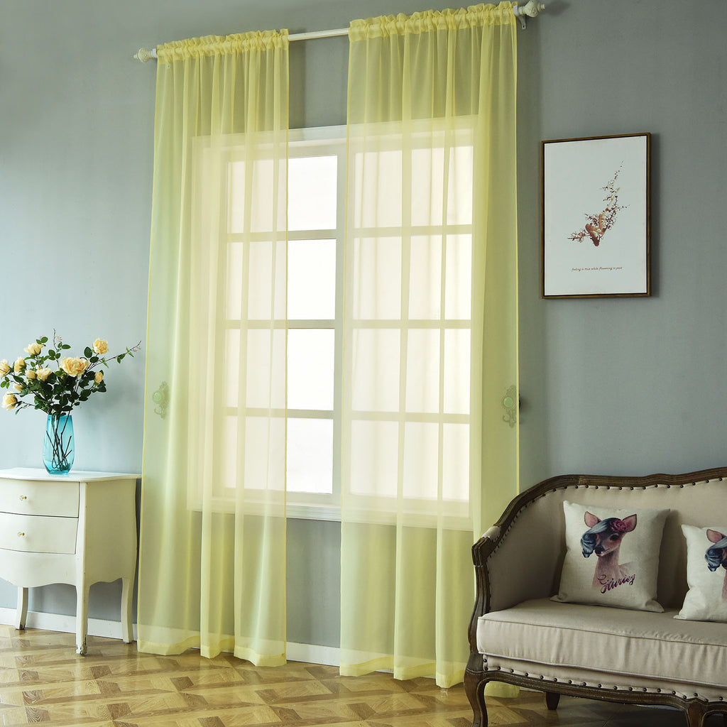 Efavormart 2 Panels Sheer Organza Window Dry With Rod Pocket Efavormart 2 Panels Sheer Organza Window Dry With Rod Pocket Treatment Curtain For