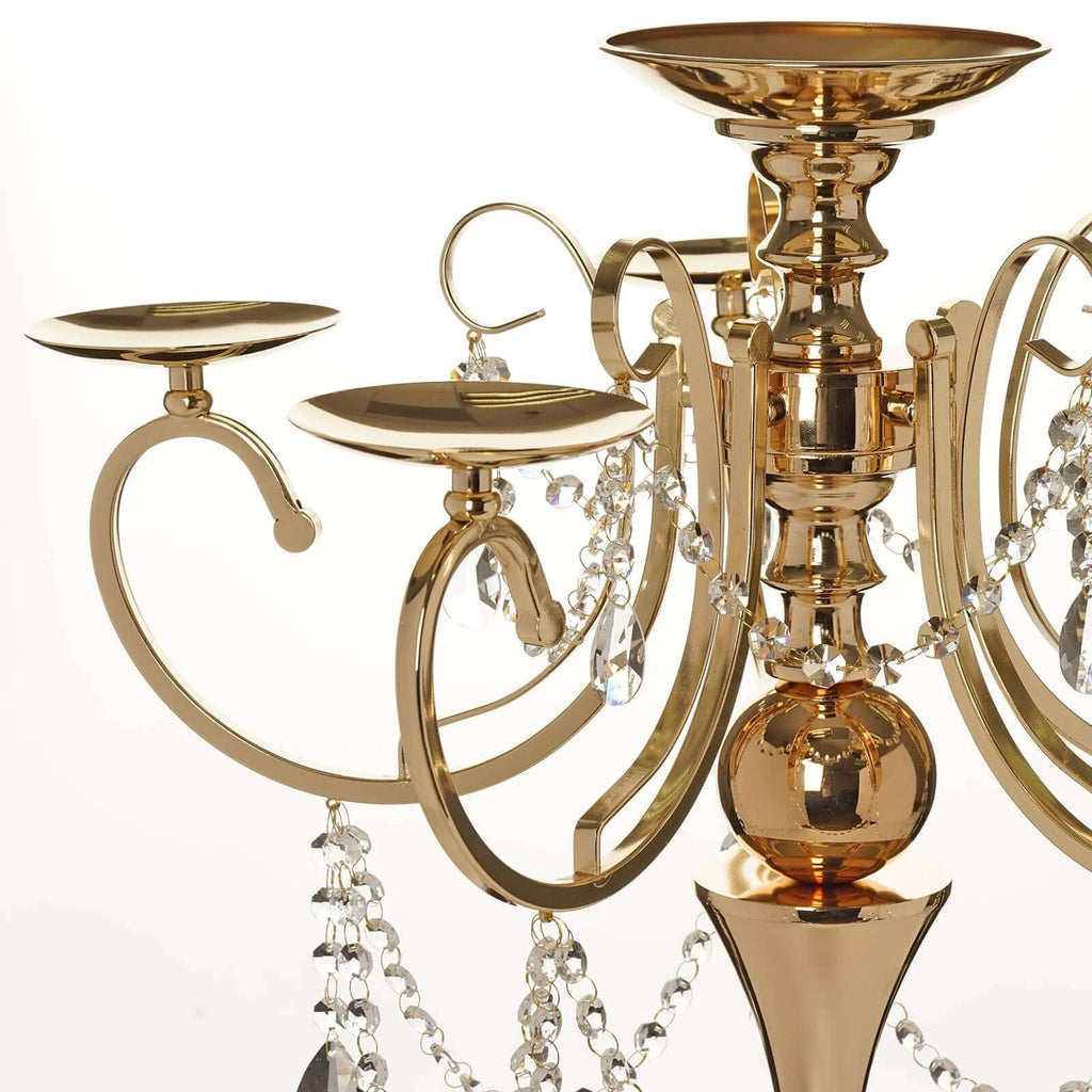 Efavormart 27 5 Tall Gold Metal Candelabra Chandelier Votive Candle Efavormart 27 5 Tall Gold Metal Candelabra Chandelier Votive Candle Holder Wedding Centerpiece With Acrylic Chains