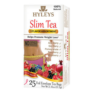 Hyleys Slim Tea For Weight Loss Fat Burning 5 Flavor Assortment 25 Bags