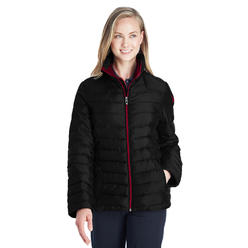 Spyder Ladies Insulated Puffer Jacket - BLAcK RED - XS(D0102H7Y3g6)