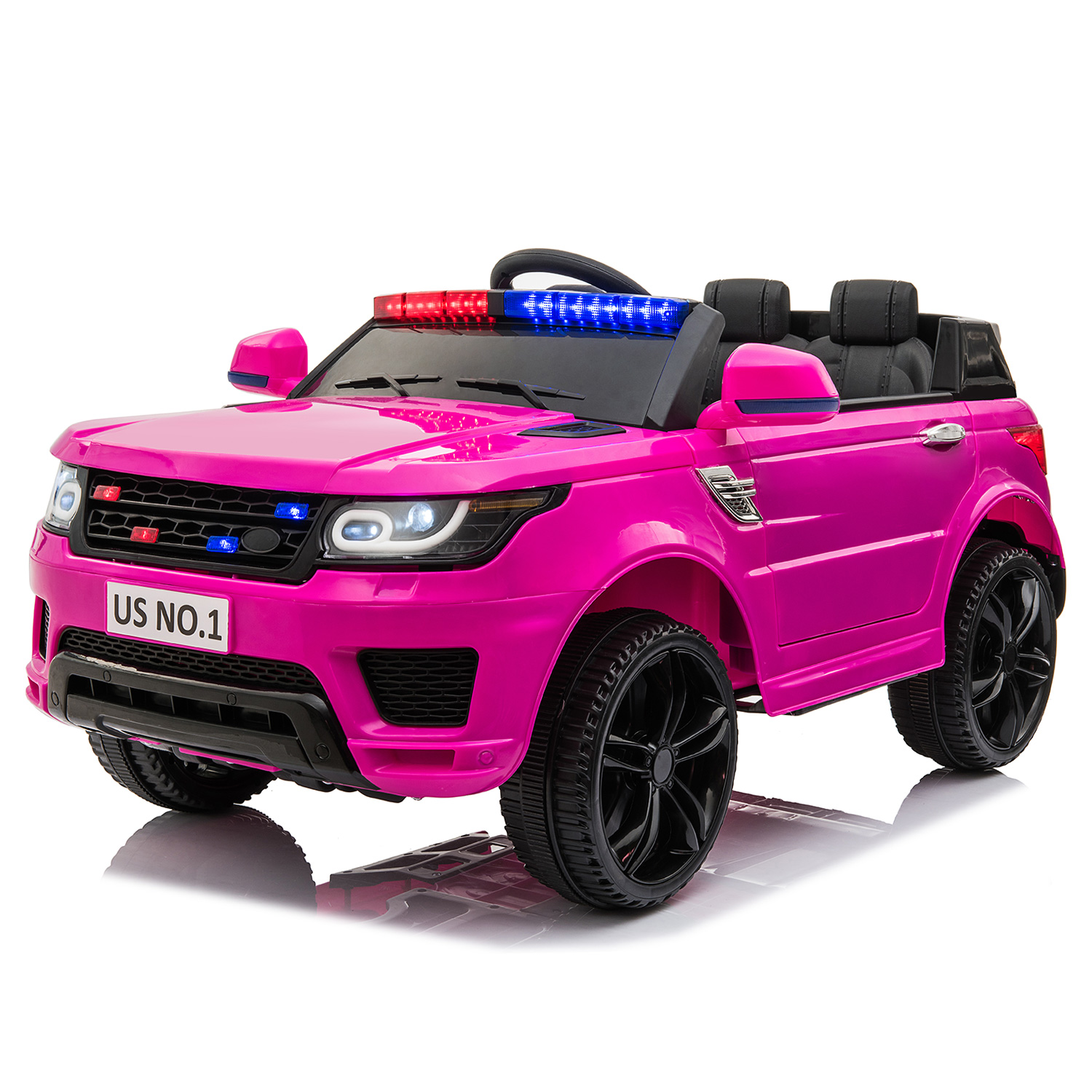 Tobbi Kid Ride on Police Car with Parental Remote Control, 12V Battery Powered Electric Truck Ride on Toy Vehicle ,Siren,Megaphone