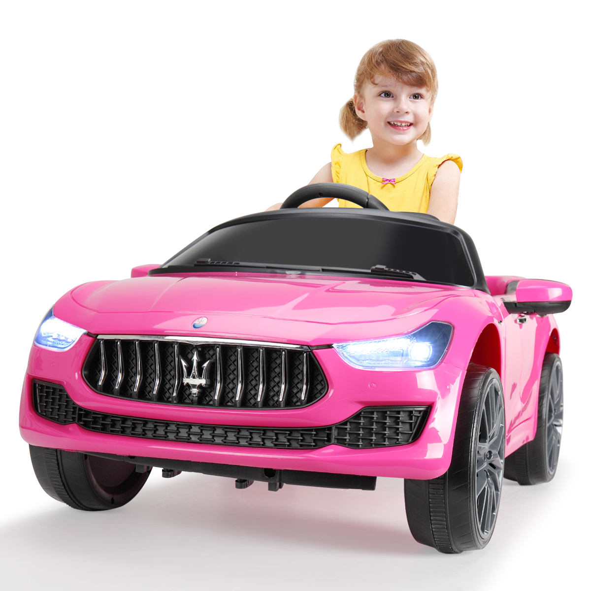 Tobbi 12V Maserati Kid Ride on Car with Parental Remote Control, Licensed Electric Ride on Toy Vehicle w/ Music, LED Lights,for 3-8