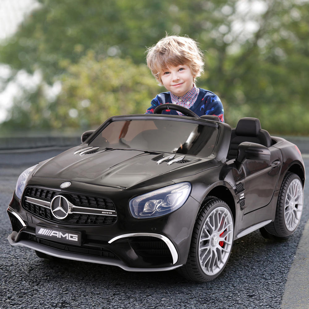 Tobbi Kid’s Electric Ride on Car Authorized Mercedes-Benz SL65 Toy Vehicle w/Dual Motor, Shock Absorbing, Remote Control, Trunk