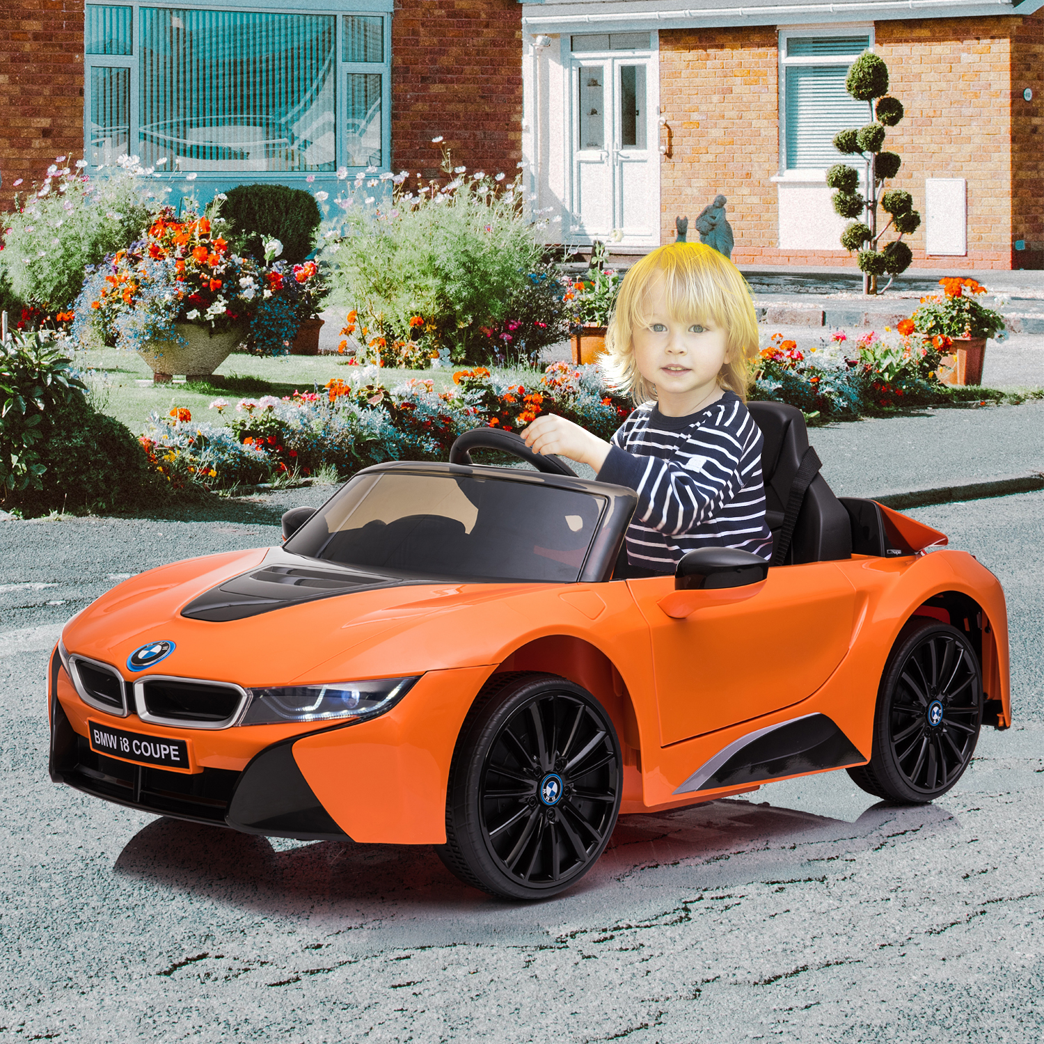 Tobbi 12V Kid Ride on Car with Remote Control Electric Battery Powered Vehicle Licensed BMW I8, with MP3, Music, Horn, LED Lights