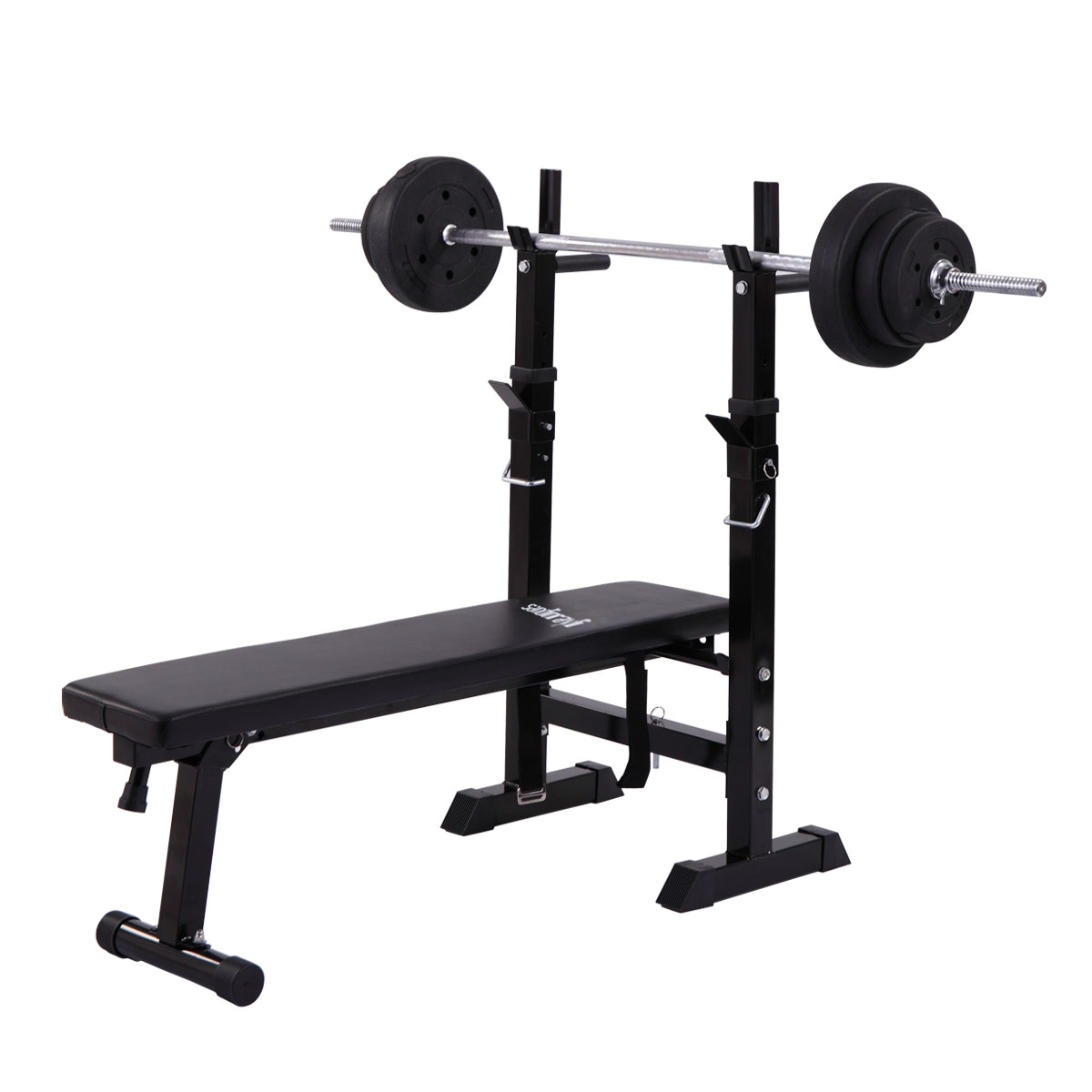 sandinrayli Multifunctional Weight Bench 440lbs Foldable Workout Bench Adjustable Barbell Rack and height Weightlifting Bench for Home & Gym