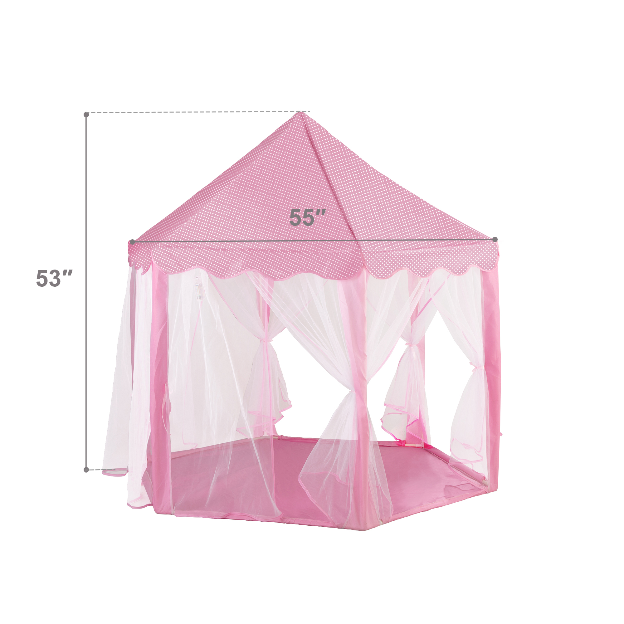 Tobbi Princess Castle Play Tent Kids Play House Pink Play Tent Toy Indoor Outdoor Game house, for Kids Girls Gift, 53"x 55"